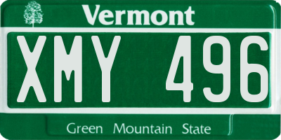 VT license plate XMY496