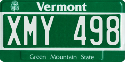 VT license plate XMY498
