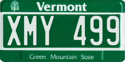 VT license plate XMY499