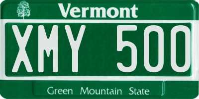 VT license plate XMY500