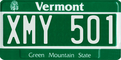 VT license plate XMY501