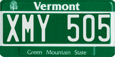 VT license plate XMY505