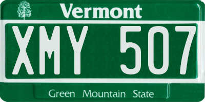 VT license plate XMY507