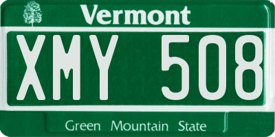 VT license plate XMY508