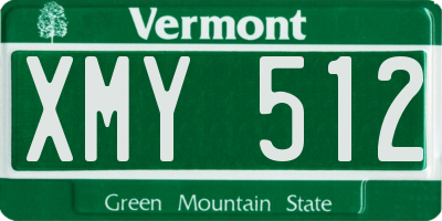 VT license plate XMY512