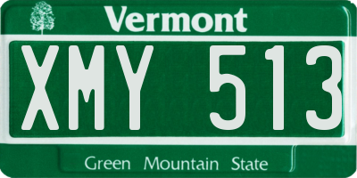 VT license plate XMY513