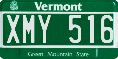 VT license plate XMY516