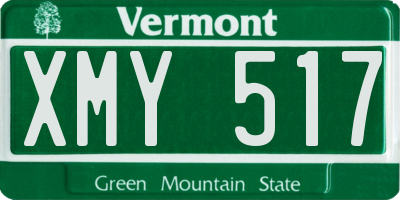 VT license plate XMY517