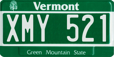 VT license plate XMY521