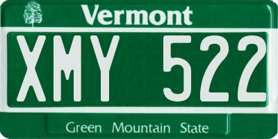 VT license plate XMY522