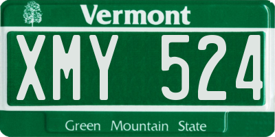 VT license plate XMY524