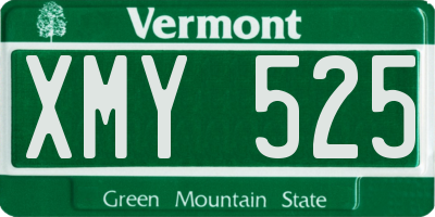 VT license plate XMY525