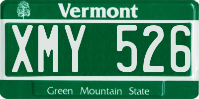VT license plate XMY526