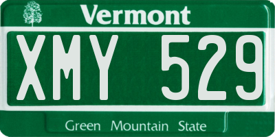 VT license plate XMY529