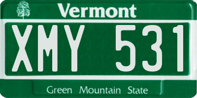 VT license plate XMY531