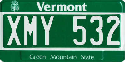 VT license plate XMY532