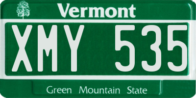 VT license plate XMY535