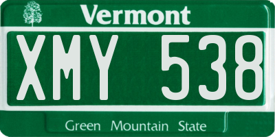 VT license plate XMY538