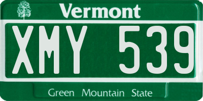 VT license plate XMY539
