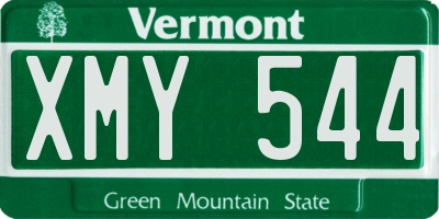 VT license plate XMY544