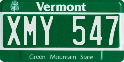 VT license plate XMY547