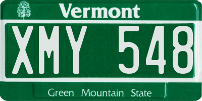 VT license plate XMY548