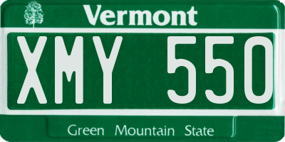 VT license plate XMY550