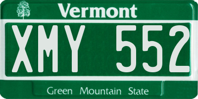 VT license plate XMY552