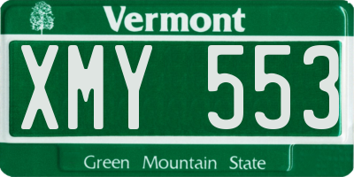 VT license plate XMY553