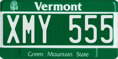 VT license plate XMY555