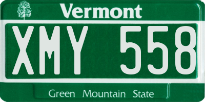 VT license plate XMY558