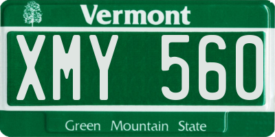 VT license plate XMY560