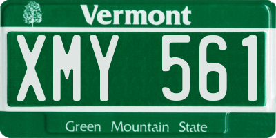 VT license plate XMY561