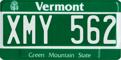VT license plate XMY562