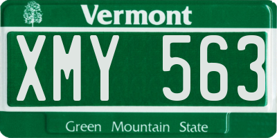 VT license plate XMY563