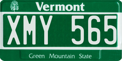 VT license plate XMY565