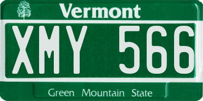 VT license plate XMY566
