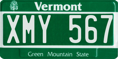 VT license plate XMY567
