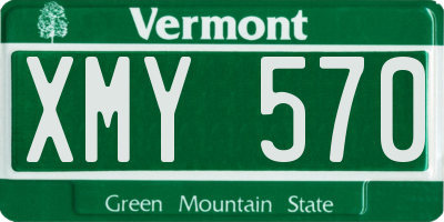 VT license plate XMY570