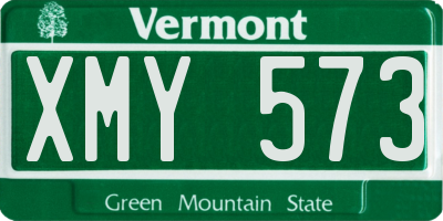 VT license plate XMY573