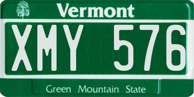 VT license plate XMY576