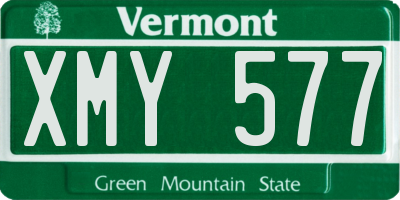 VT license plate XMY577