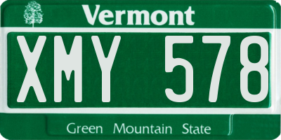 VT license plate XMY578
