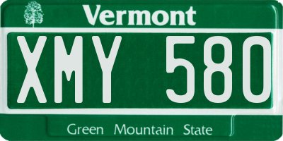 VT license plate XMY580