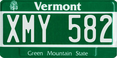 VT license plate XMY582