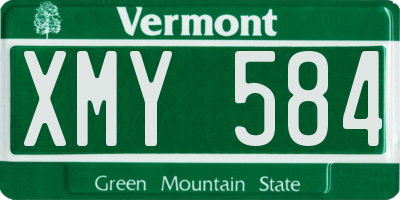 VT license plate XMY584