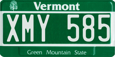 VT license plate XMY585
