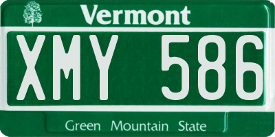 VT license plate XMY586