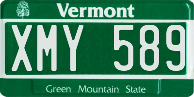 VT license plate XMY589