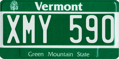 VT license plate XMY590